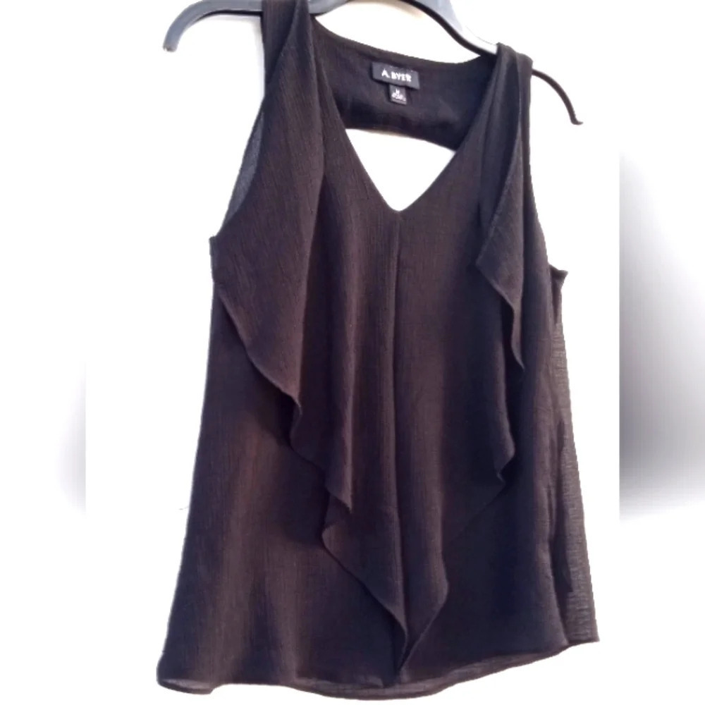 A Byer black sleeveless vee-neck tank blouse. Size M.  C214​​​​​​
